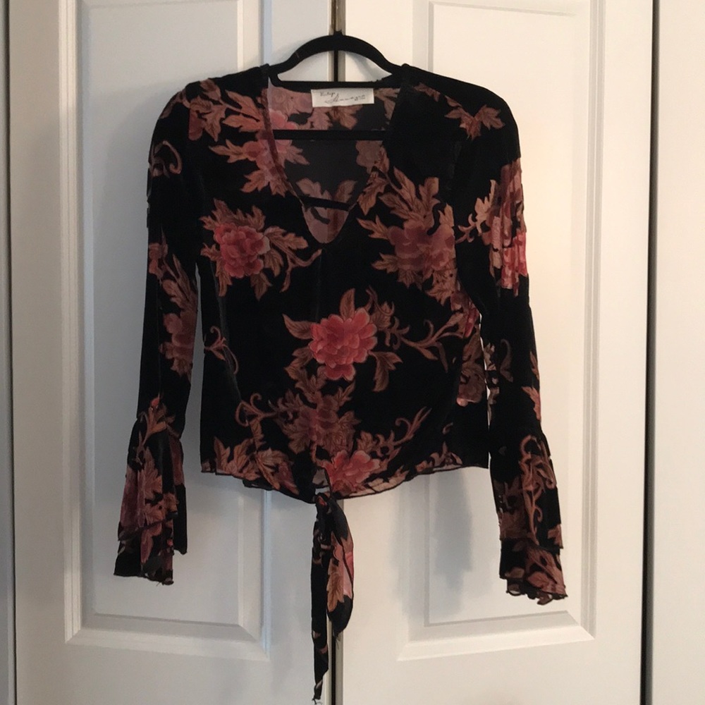 Vintage Havana Black Floral Blouse